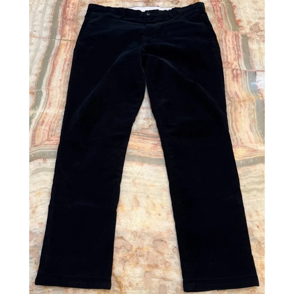 Polo Ralph Lauren Mens Corduroy‎ Trouser Pants Black Slim Fit Comfort 36x30